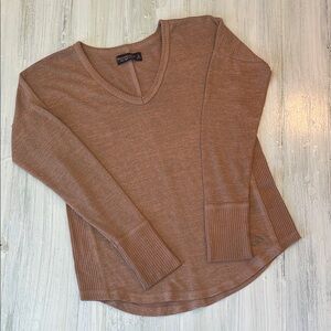 💚5/$25💚 Abercrombie & Fitch Soft Cozy Brown V-Neck Sweater Sz S